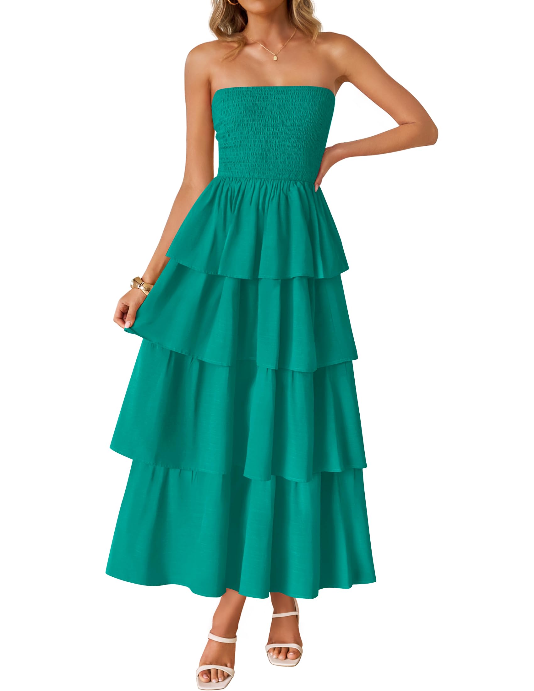 Foto 2 pulgar | Vestido Largo Zesica Summer Strapless - Venta Internacional