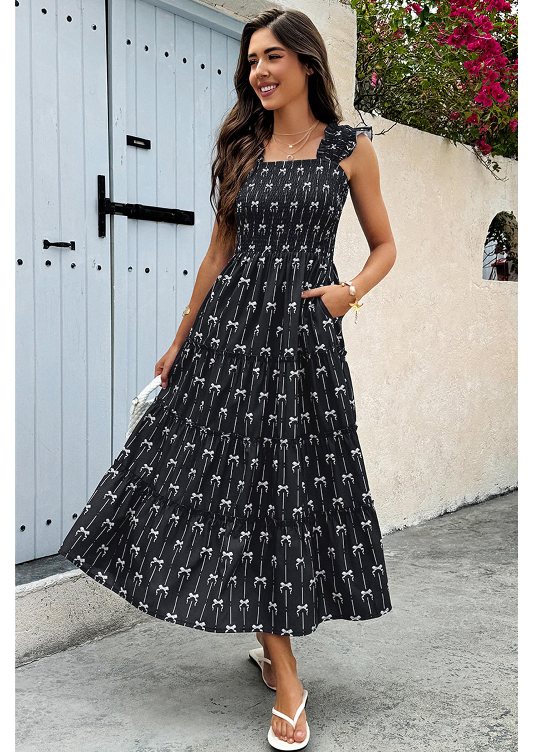 Foto 7 pulgar | Vestido Largo Ecowish Negro para Mujer - Venta Internacional