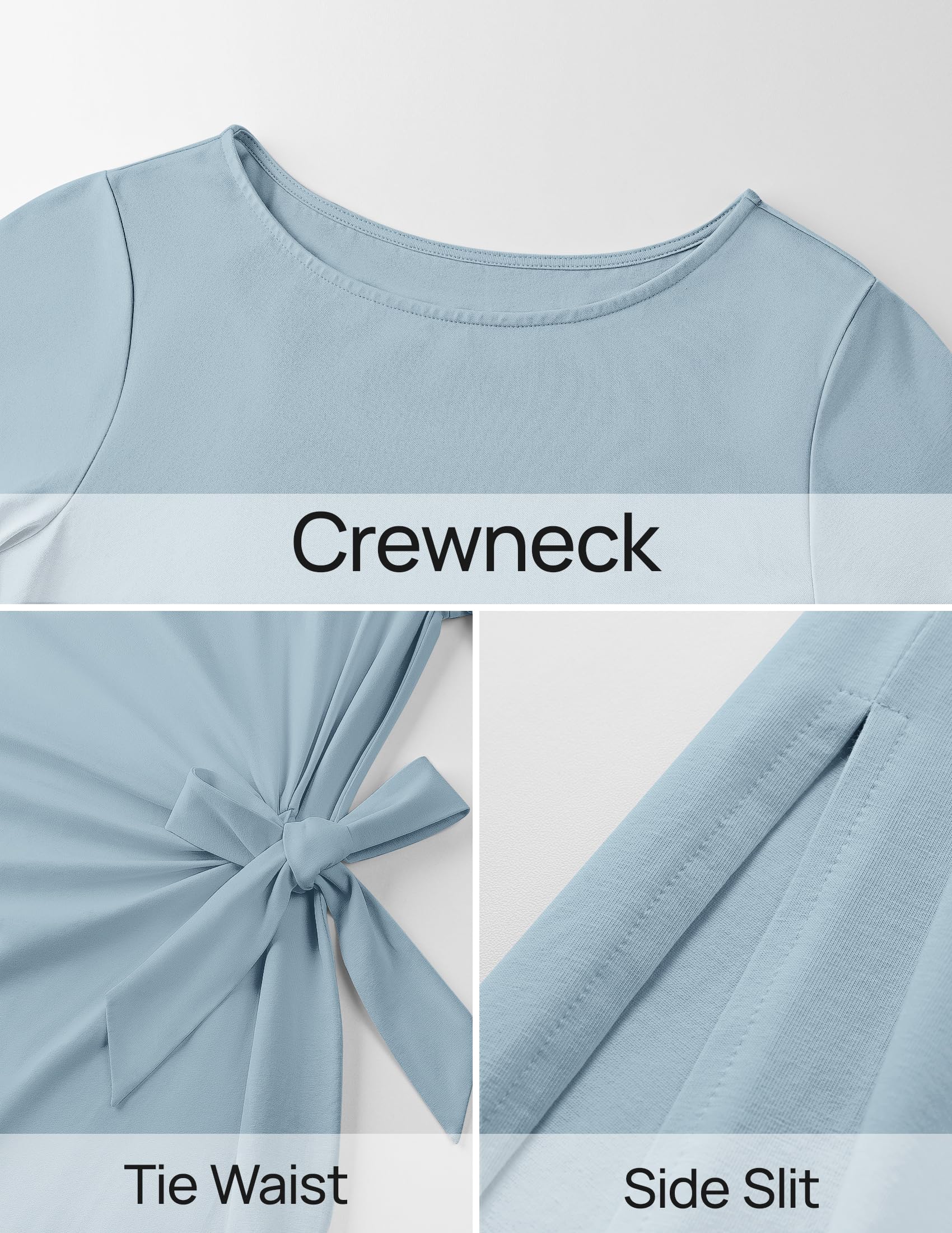 Foto 6 | Vestido Midi Zesica Manga Corta Azul Para Mujer - Venta Internacional