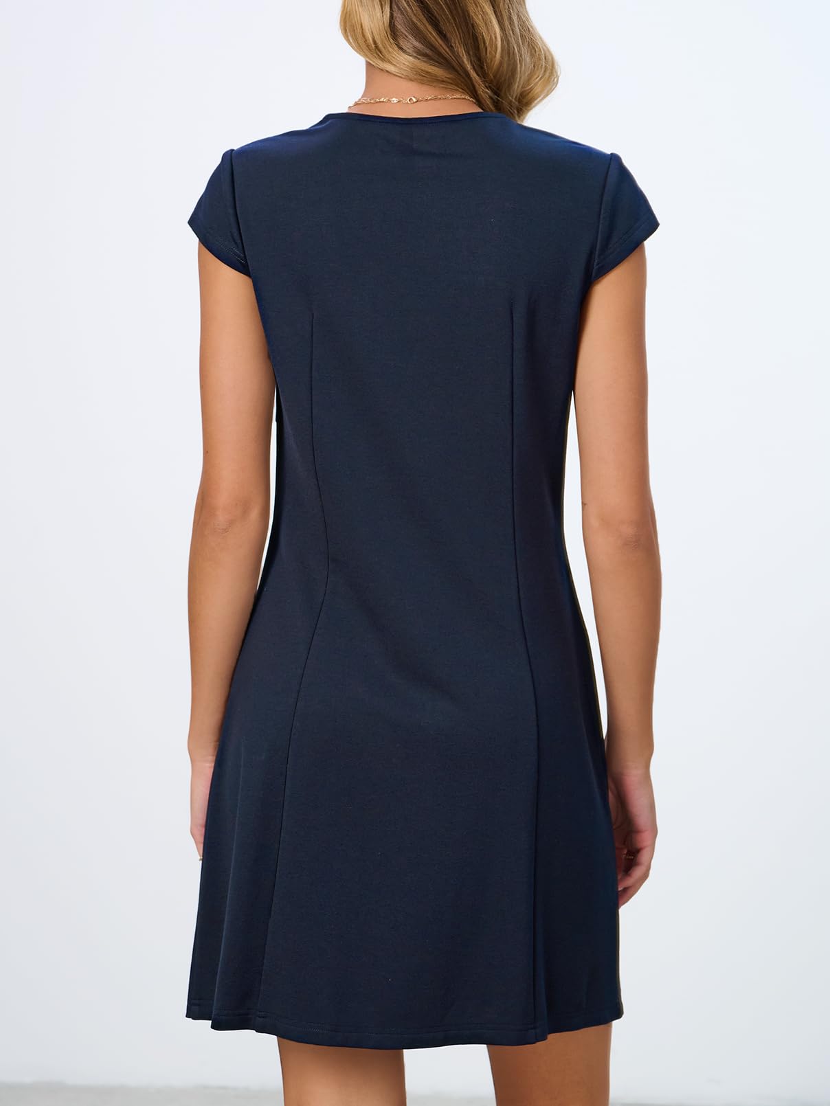 Foto 5 pulgar | Vestido Merokeety para Mujer Cuello en V Azul Marino - Venta Internacional