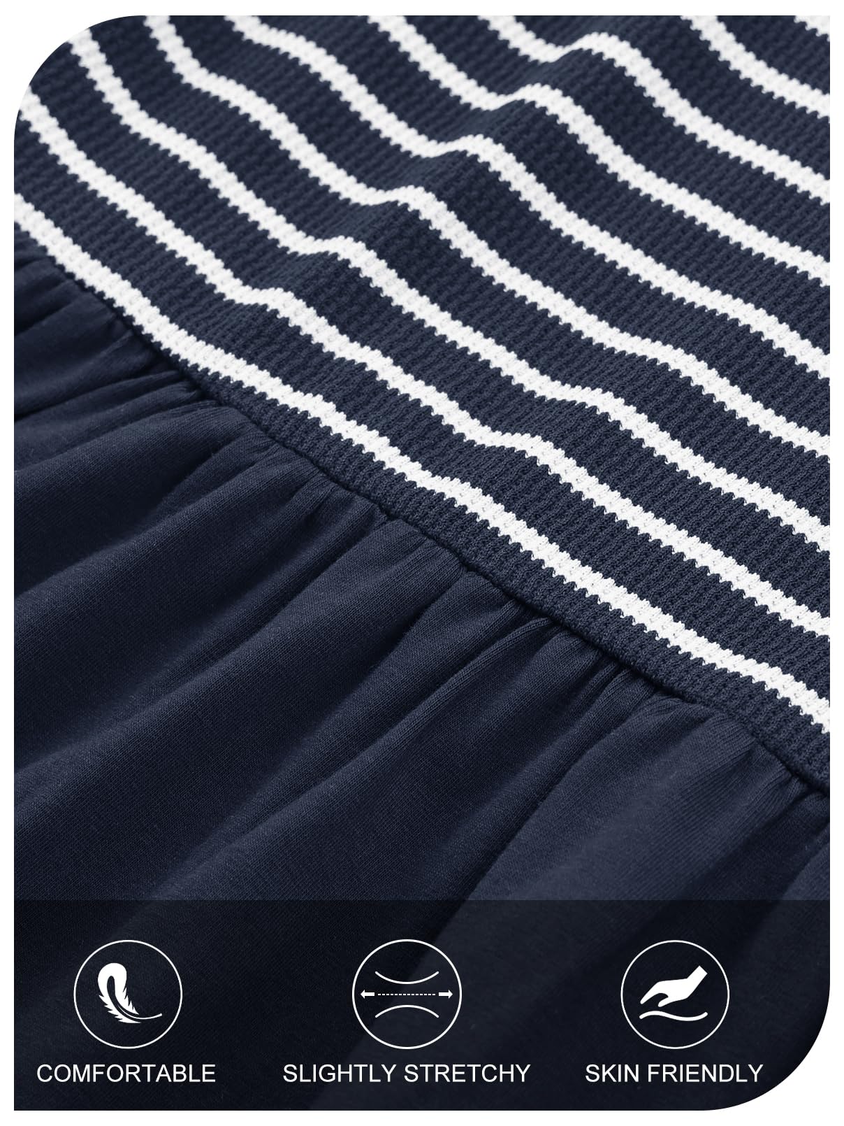 Foto 6 pulgar | Vestido De Verano Merokeety, Sin Mangas, A Rayas, Tamaño Mini Azul Marino, Talla S, Para Mujer - Venta Internacional.
