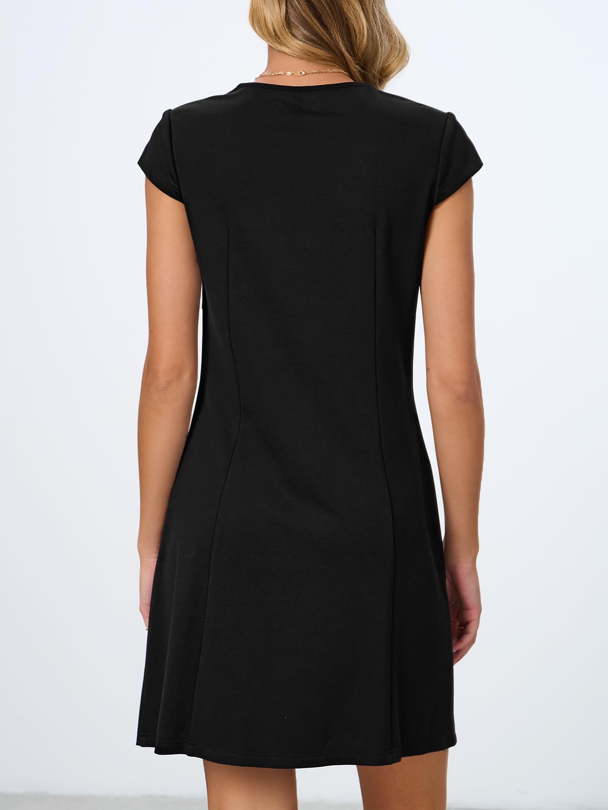Foto 5 pulgar | Vestido Merokeety para Mujer Cuello en V Negro - Venta Internacional