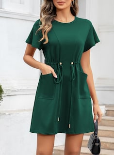 Foto 2 | Vestido Evaless, Verano 2025, Casual, Cuello Redondo Y Volantes, Manga Corta - Venta Internacional.