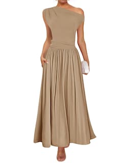 Foto 1 | Vestido Largo Zesica Summer 2025 Con Un Solo Hombro Casual Para Mujer - Venta Internacional.