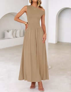 Foto 6 | Vestido Largo Zesica Summer 2025 Con Un Solo Hombro Casual Para Mujer - Venta Internacional.