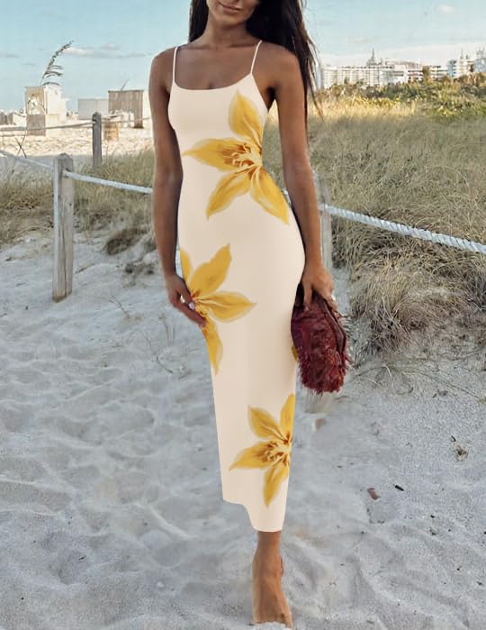 Foto 6 | Vestido Largo Zesica Para Mujer, Estampado Floral, Tirantes Finos - Venta Internacional.