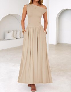 Foto 2 | Vestido Largo Zesica Summer 2025 Con Un Solo Hombro Casual Para Mujer - Venta Internacional.