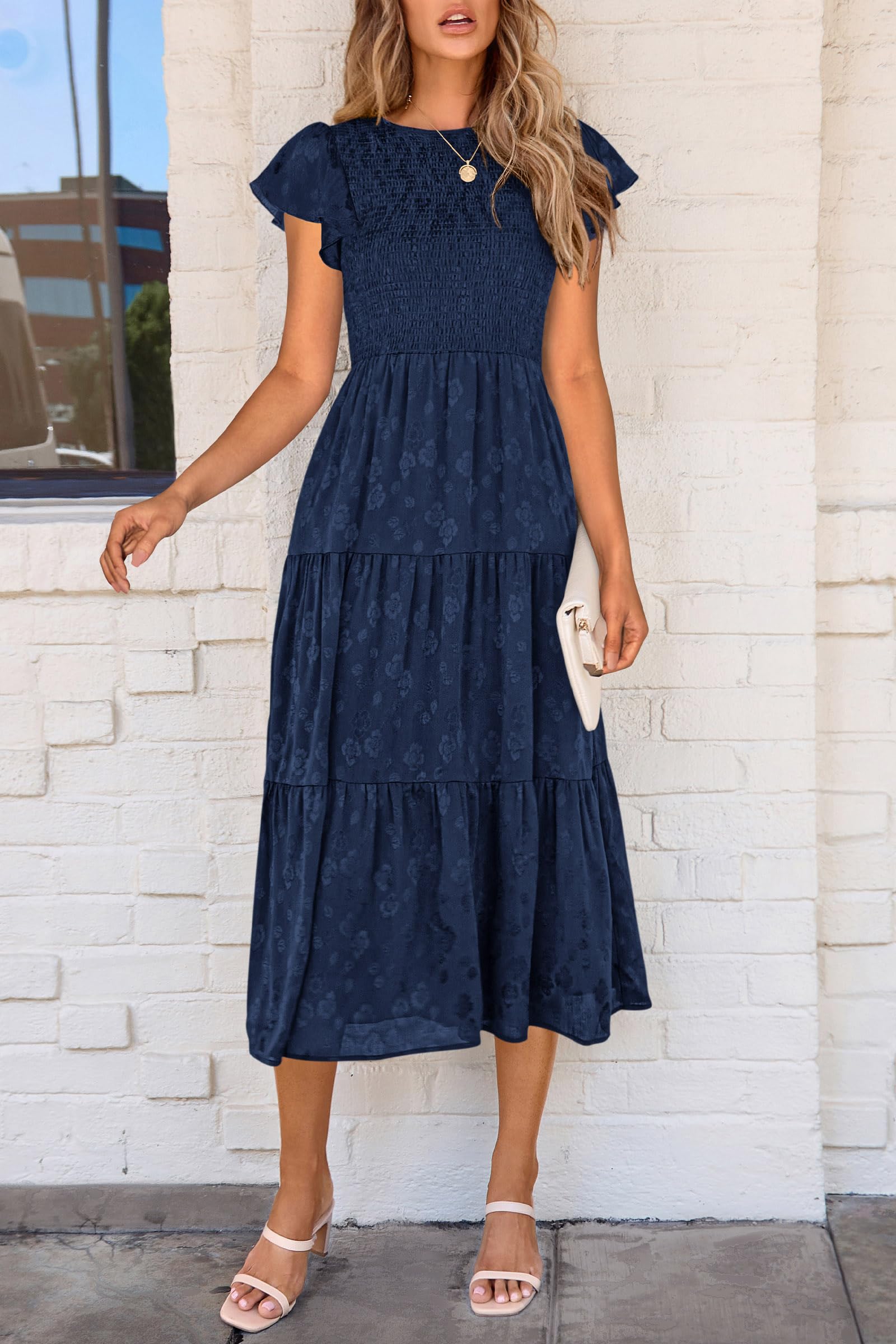 Foto 4 pulgar | Vestido Midi Prettygarden Con Estampado Floral Para Verano 2025 Para Mujer - Venta Internacional.
