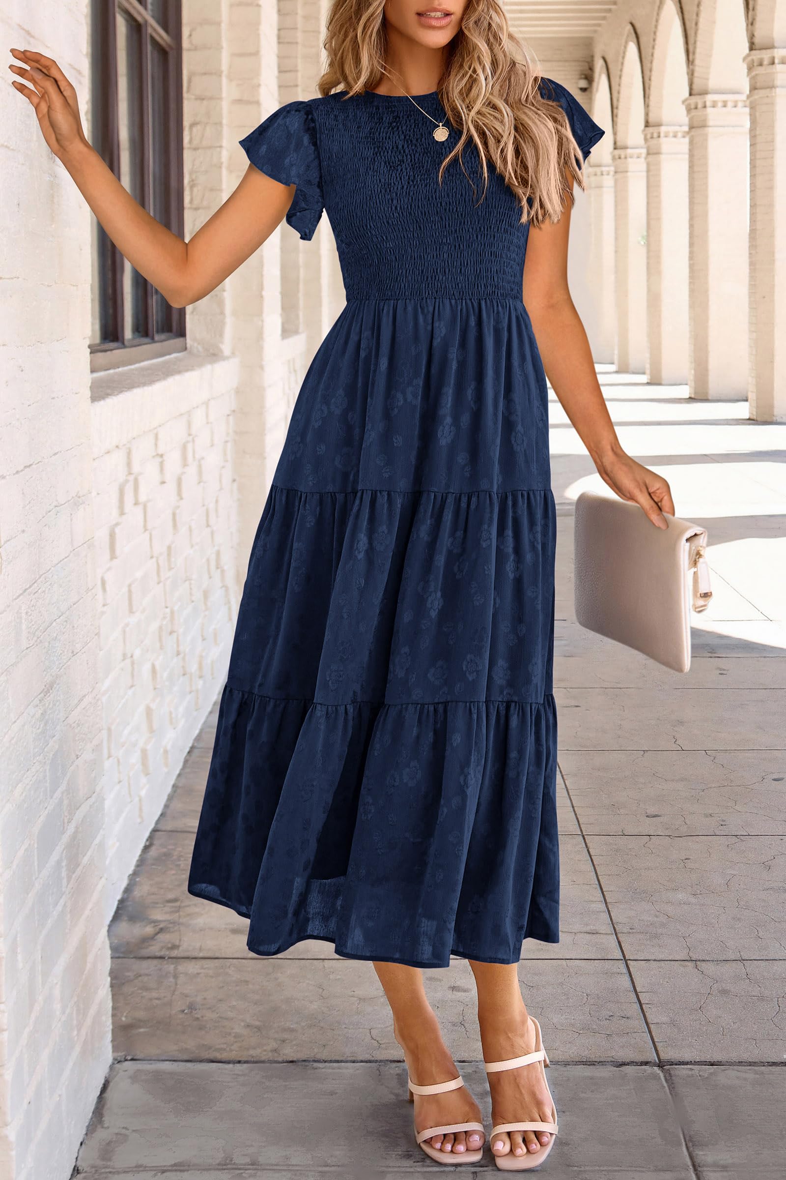 Foto 5 pulgar | Vestido Midi Prettygarden Con Estampado Floral Para Verano 2025 Para Mujer - Venta Internacional.