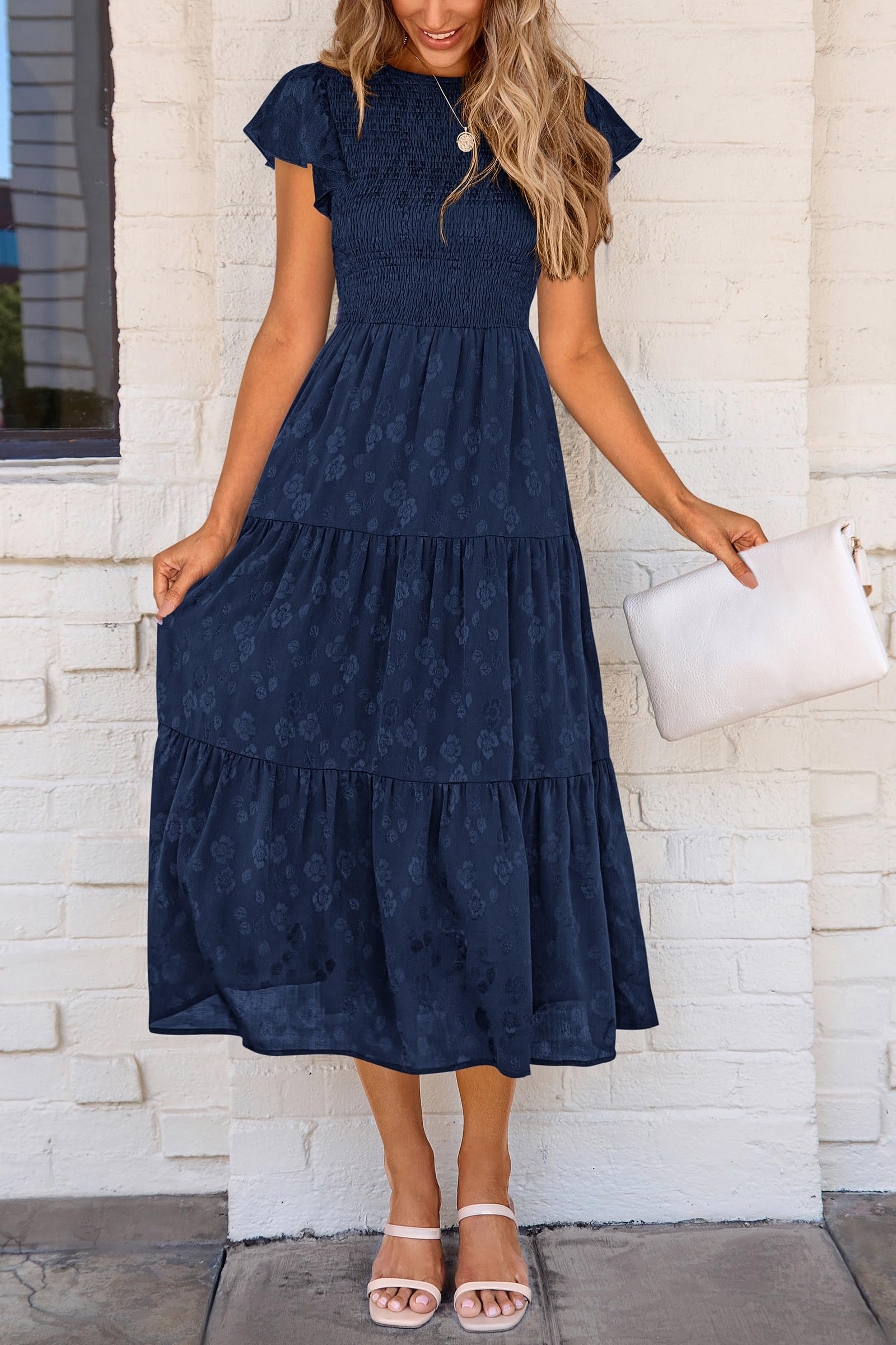 Foto 6 pulgar | Vestido Midi Prettygarden Con Estampado Floral Para Verano 2025 Para Mujer - Venta Internacional.