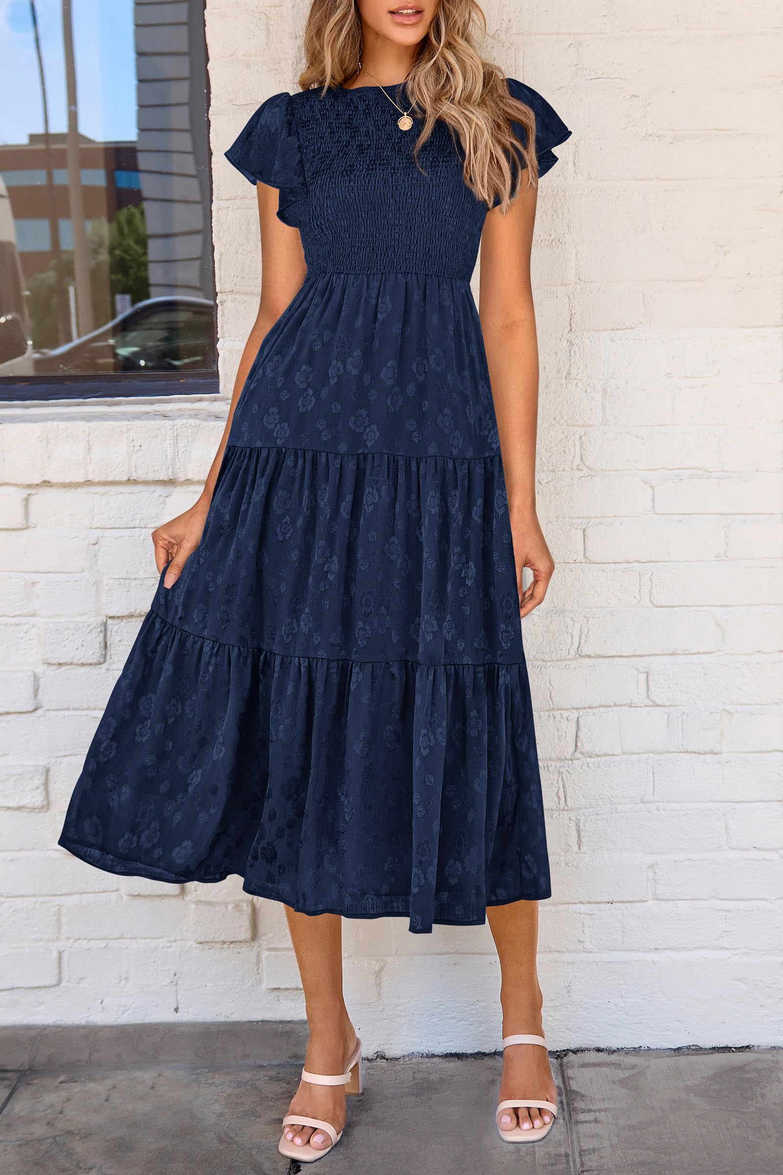 Foto 8 pulgar | Vestido Midi Prettygarden Con Estampado Floral Para Verano 2025 Para Mujer - Venta Internacional.