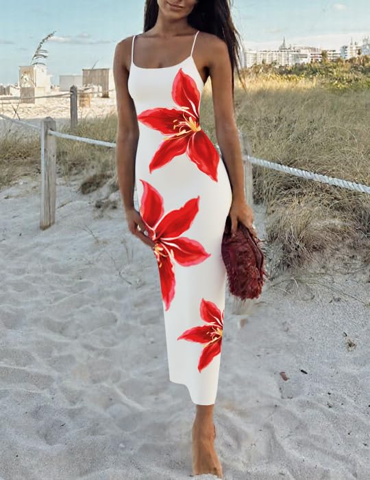 Foto 6 | Vestido Largo Zesica Para Mujer, Estampado Floral, Tirantes Finos - Venta Internacional.