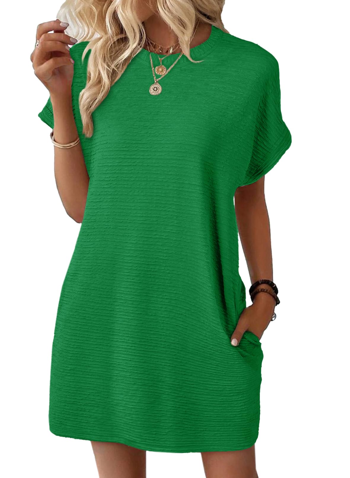 Foto 2 pulgar | Vestido Evaless, Verano 2025, Moda, Manga Corta, Verde Para Mujer - Venta Internacional.