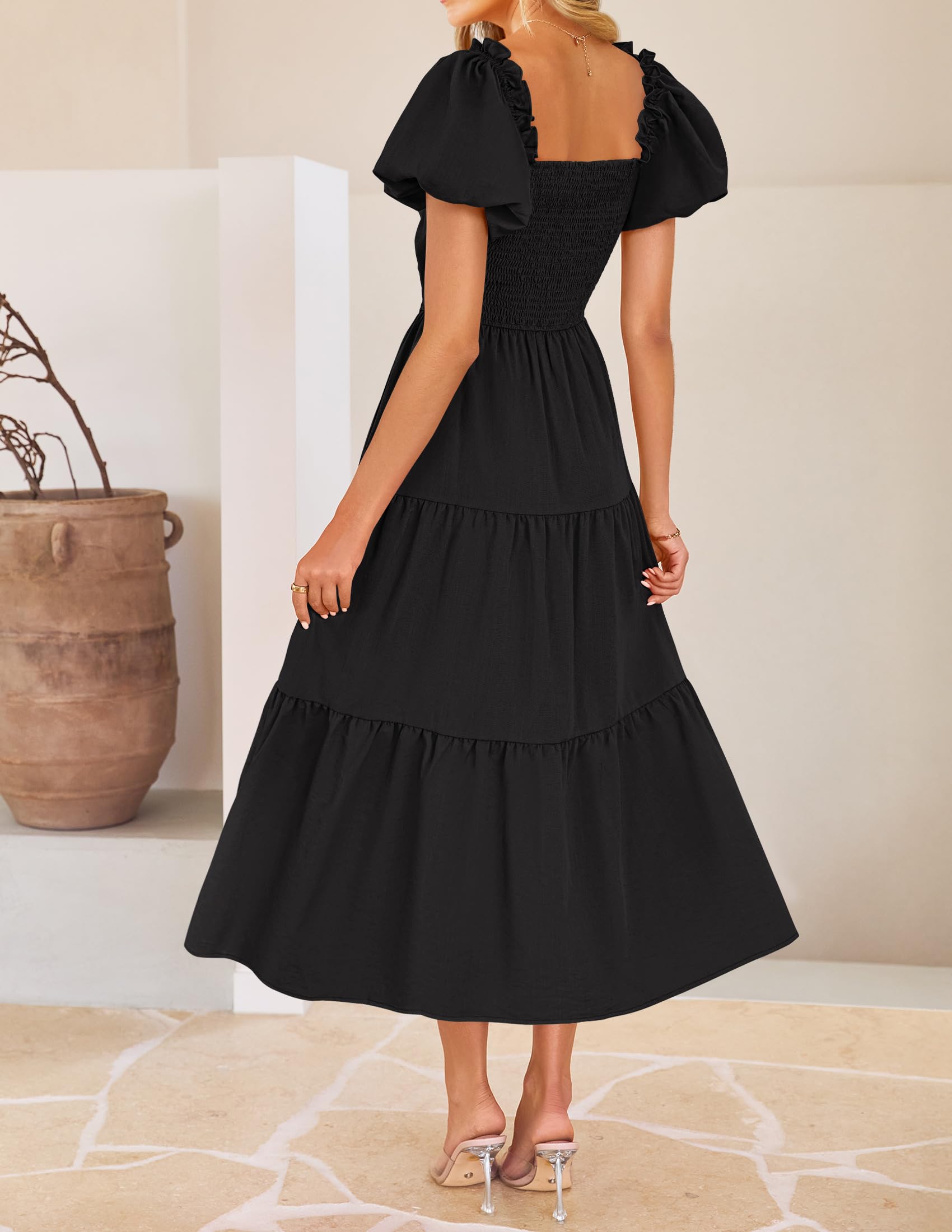 Foto 5 pulgar | Vestido Zesica 2025 Para Mujer, Estilo Bohemio, Estampado, Vacaciones, Negro, Talla L - Venta Internacional.