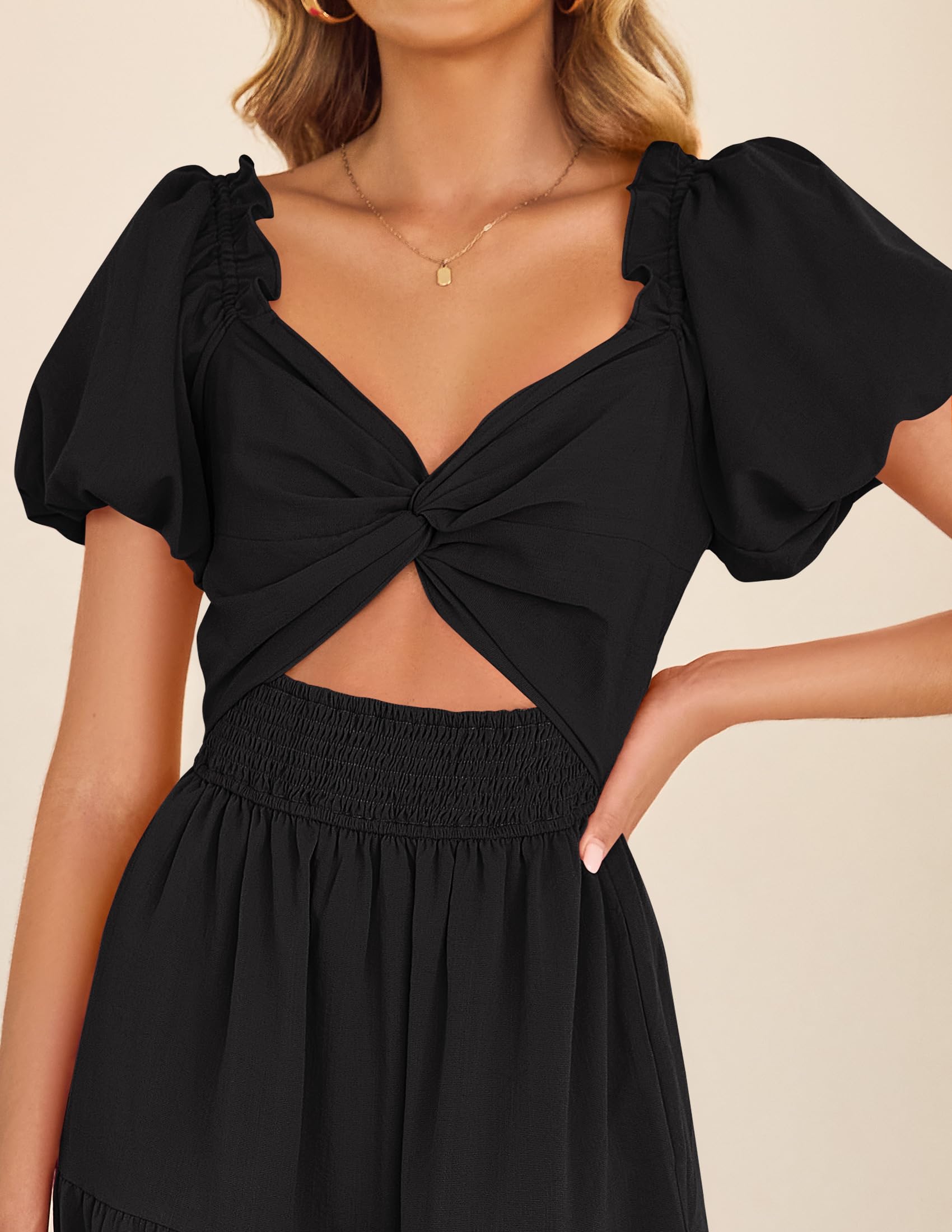 Foto 6 pulgar | Vestido Zesica 2025 Para Mujer, Estilo Bohemio, Estampado, Vacaciones, Negro, Talla L - Venta Internacional.