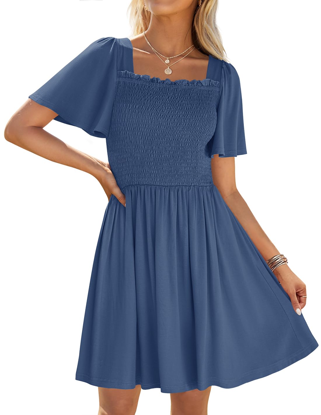 Foto 2 pulgar | Vestido Zesica 2025, Casual, De Verano, Con Mangas Onduladas Para Mujer - Venta Internacional.