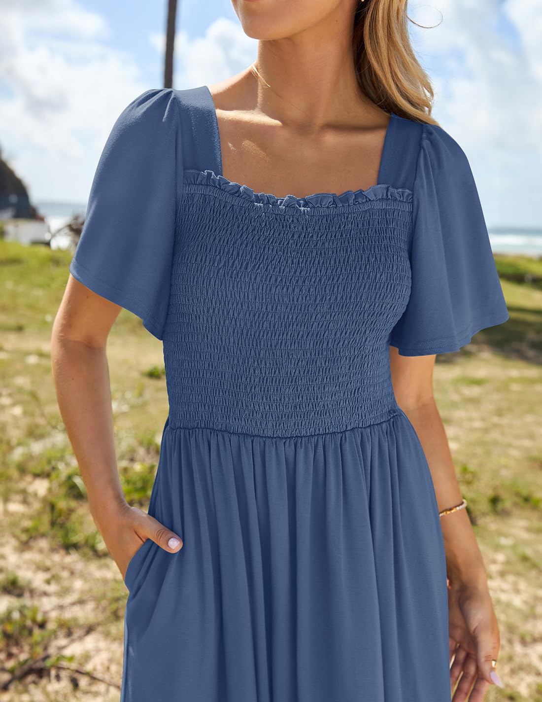 Foto 4 pulgar | Vestido Zesica 2025, Casual, De Verano, Con Mangas Onduladas Para Mujer - Venta Internacional.