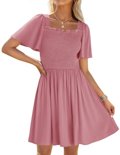 Foto 1 | Vestido Zesica Para Mujer, Verano 2025, Casual, Manga Ondulada, Rosa - Venta Internacional.