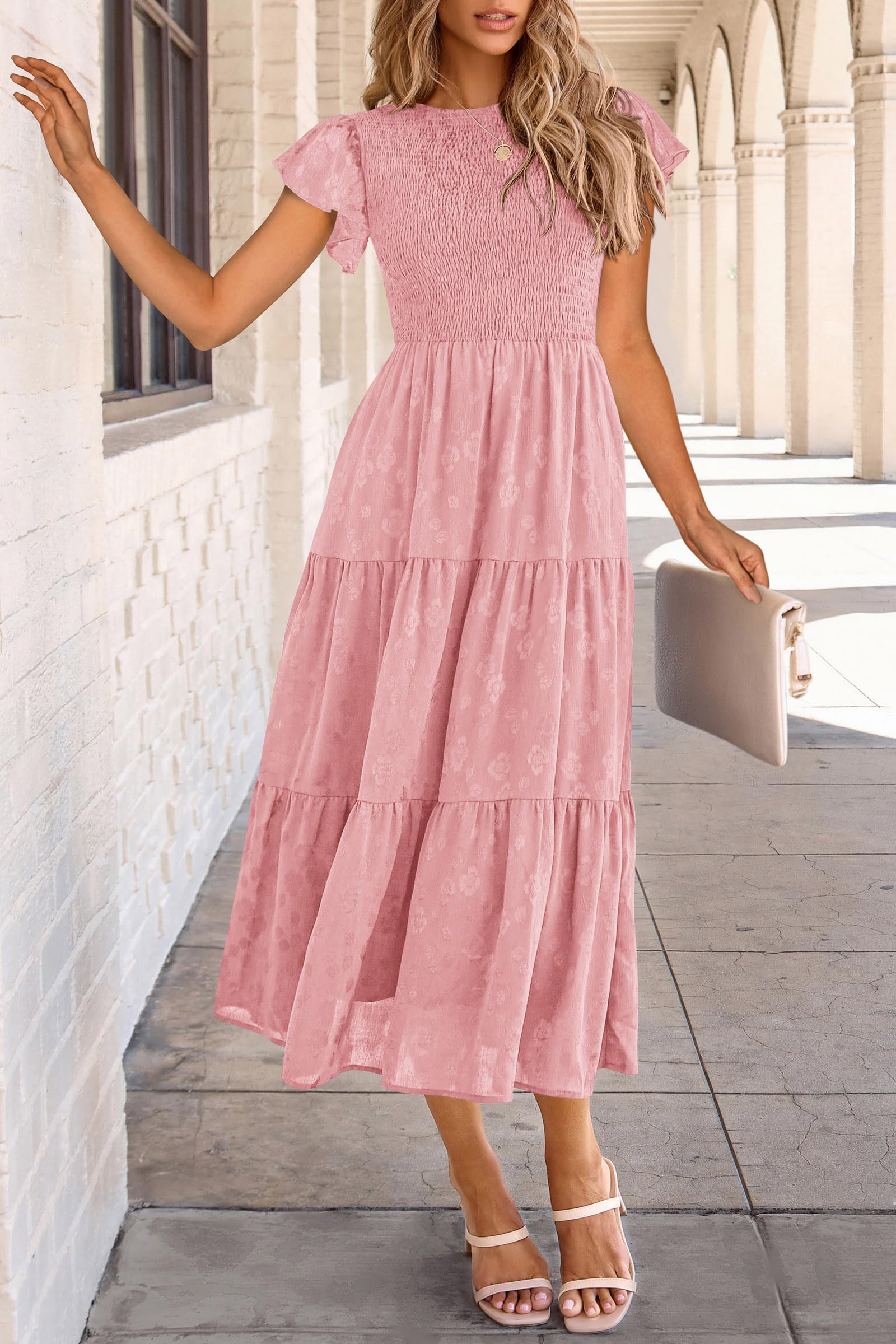 Foto 5 pulgar | Vestido Midi Prettygarden Con Estampado Floral Para Verano 2025 Para Mujer - Venta Internacional.