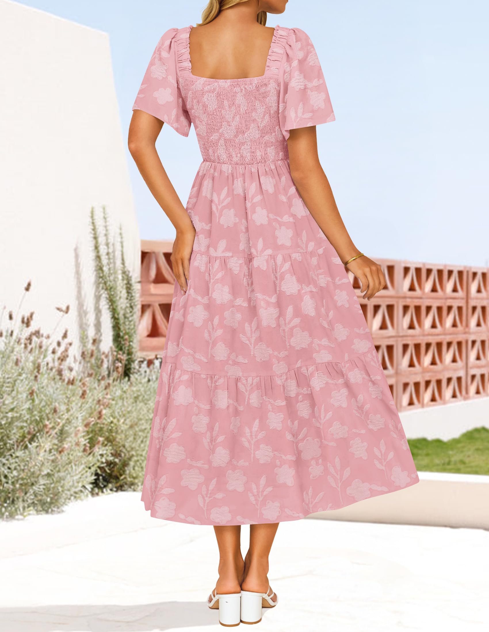 Foto 4 | Vestido Zesica Midi Rosa  para Mujer- Venta Internacional