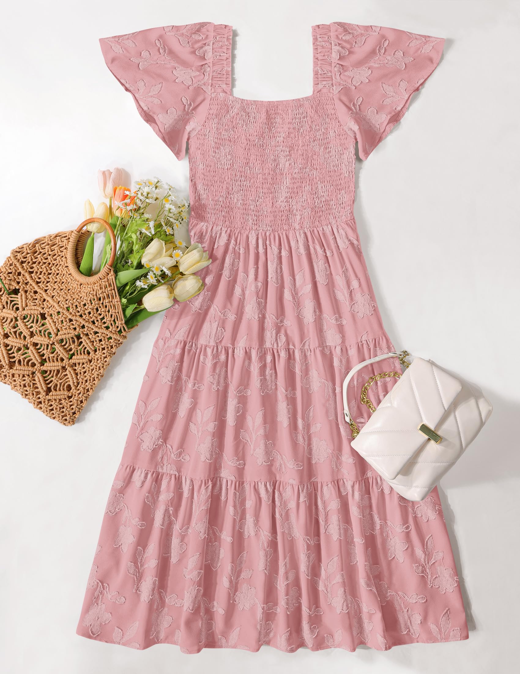 Foto 8 pulgar | Vestido Zesica Midi Rosa  para Mujer- Venta Internacional