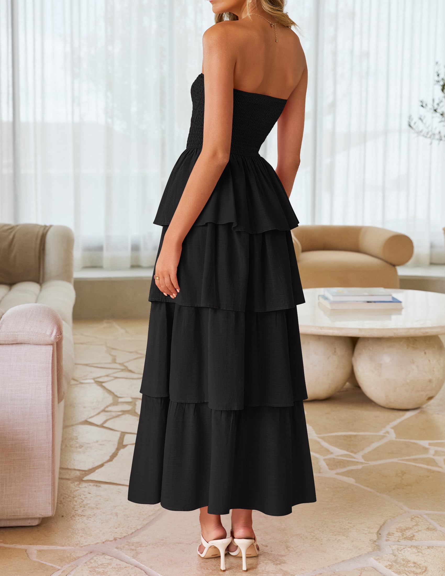 Foto 4 pulgar | Vestido Largo Zesica Summer Sin Tirantes para Mujer - Venta Internacional