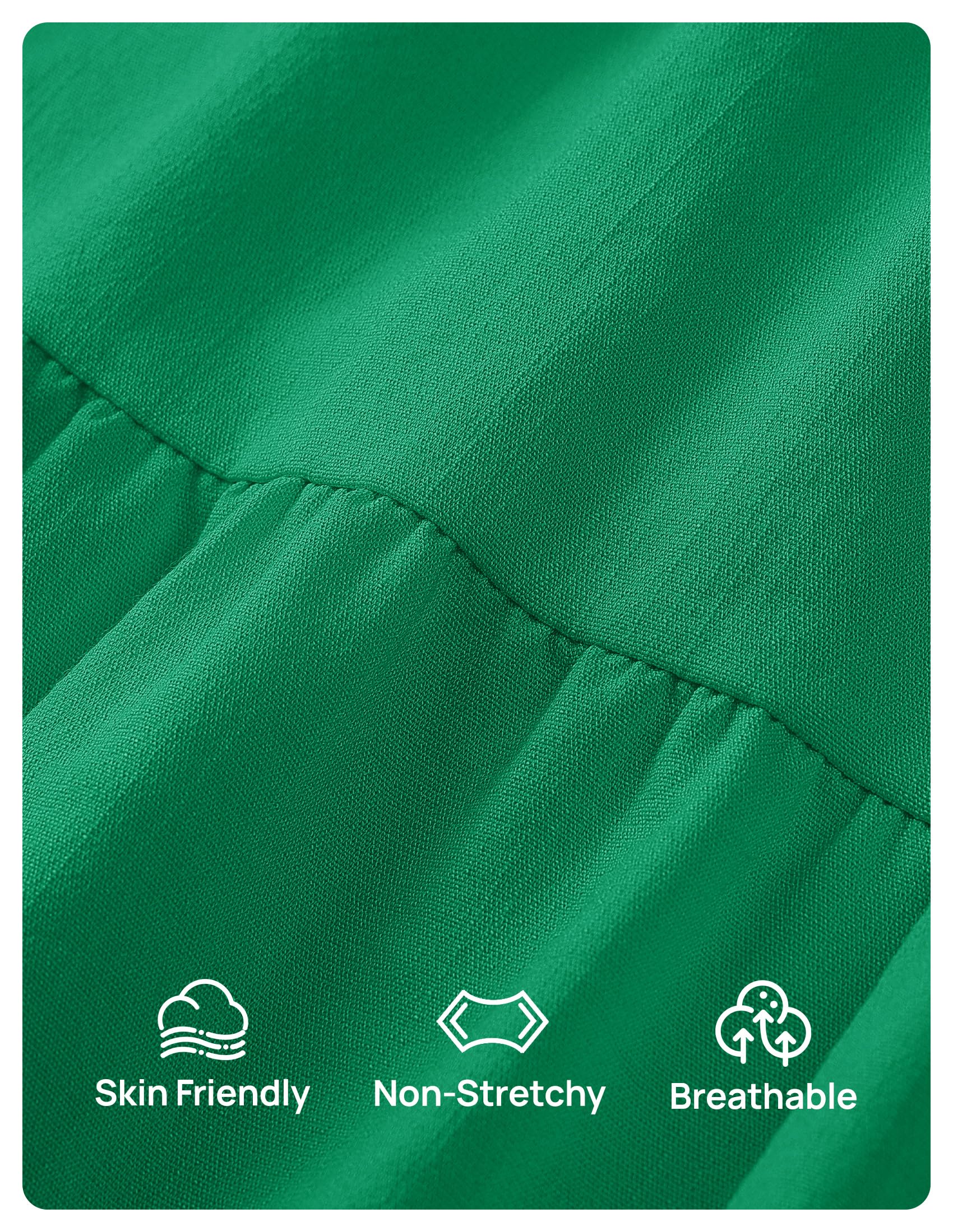 Foto 8 pulgar | Vestido Zesica 2025 Para Mujer, Estilo Bohemio, Fruncido, Verde, De Vacaciones, Talla L - Venta Internacional.