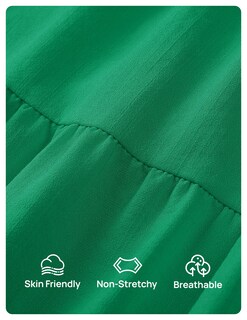 Foto 7 | Vestido Zesica 2025 Para Mujer, Estilo Bohemio, Fruncido, Verde, De Vacaciones, Talla L - Venta Internacional.