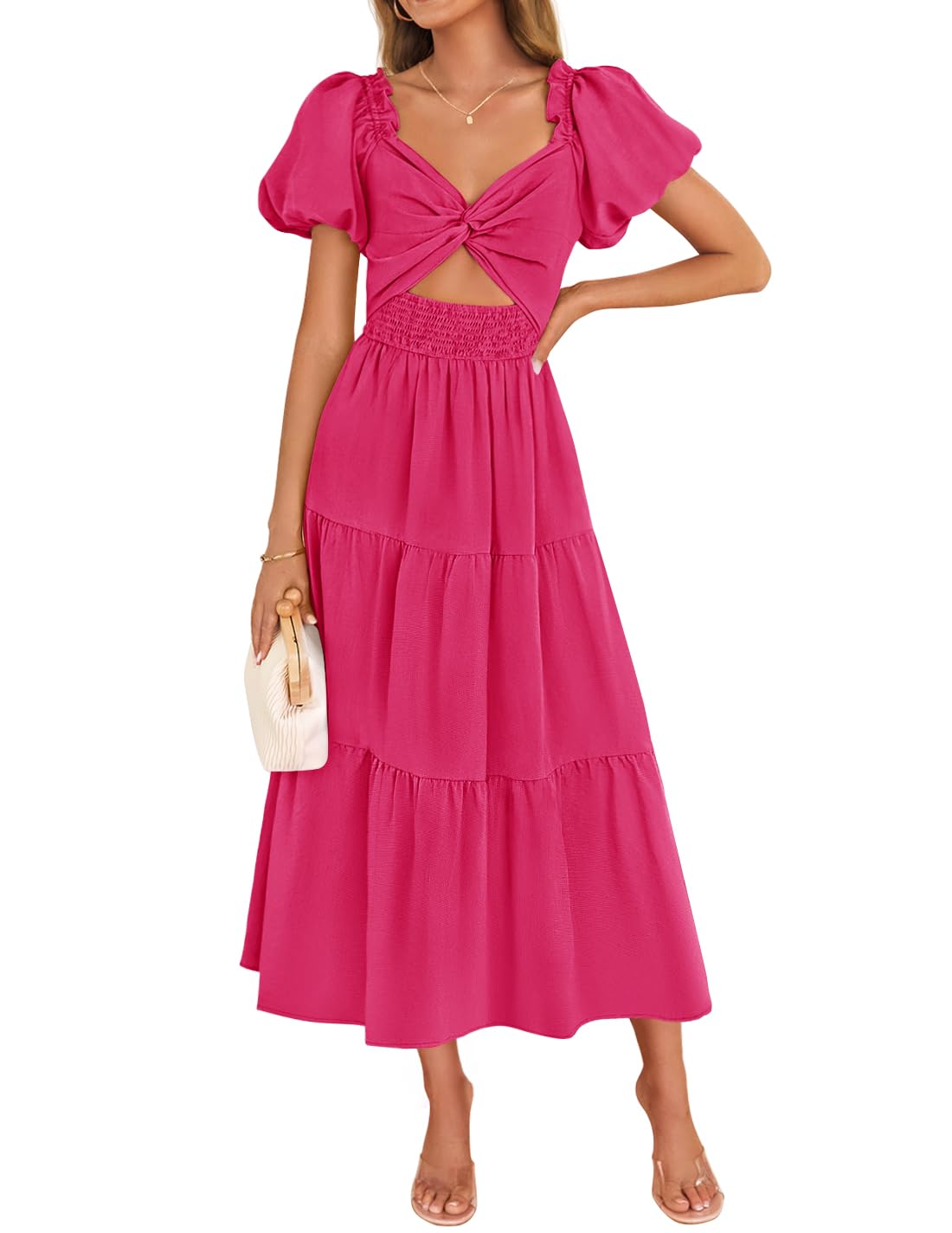 Foto 2 pulgar | Vestido Zesica 2025, Estilo Bohemio, Bordado, Rosa De Vacaciones, Talla L - Venta Internacional.