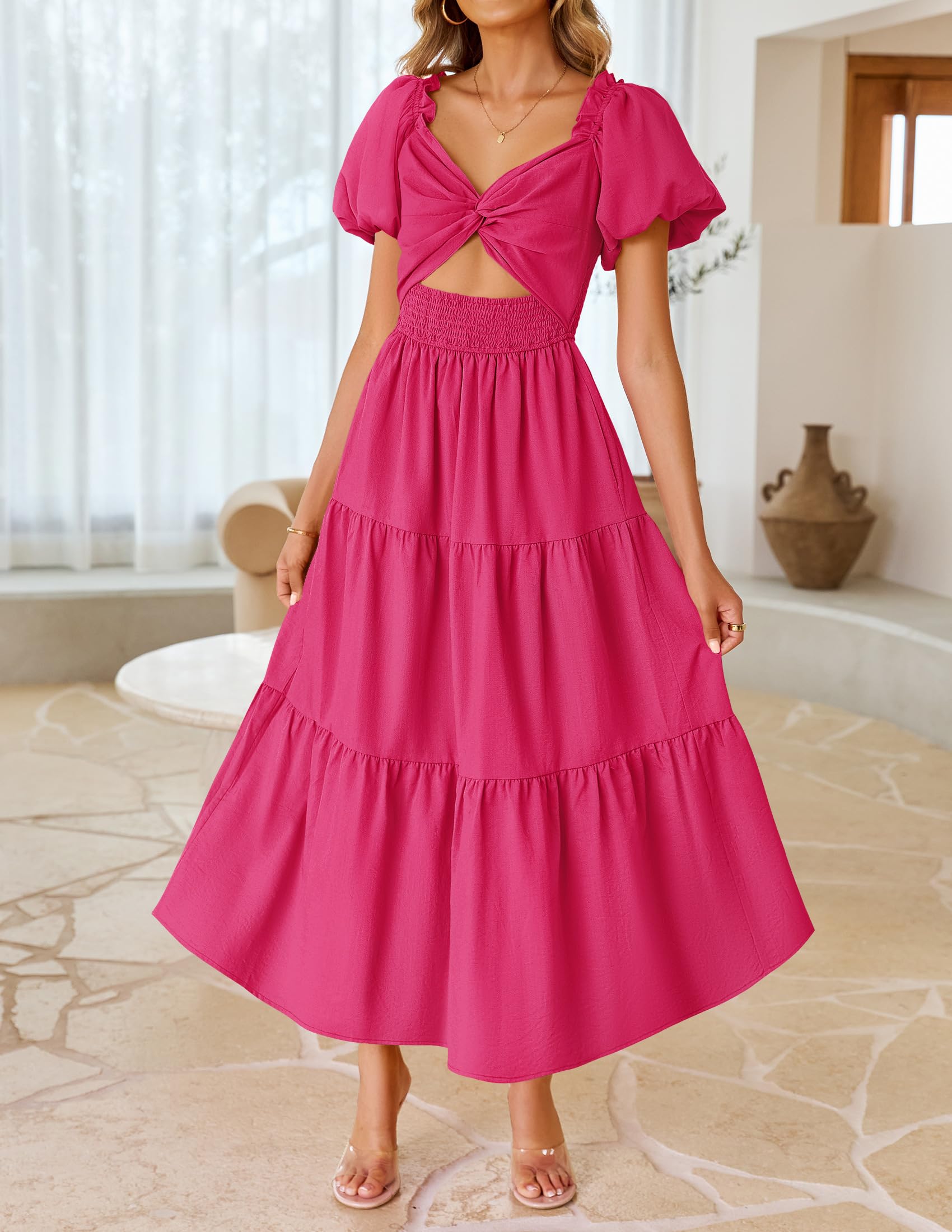 Foto 3 pulgar | Vestido Zesica 2025, Estilo Bohemio, Bordado, Rosa De Vacaciones, Talla L - Venta Internacional.