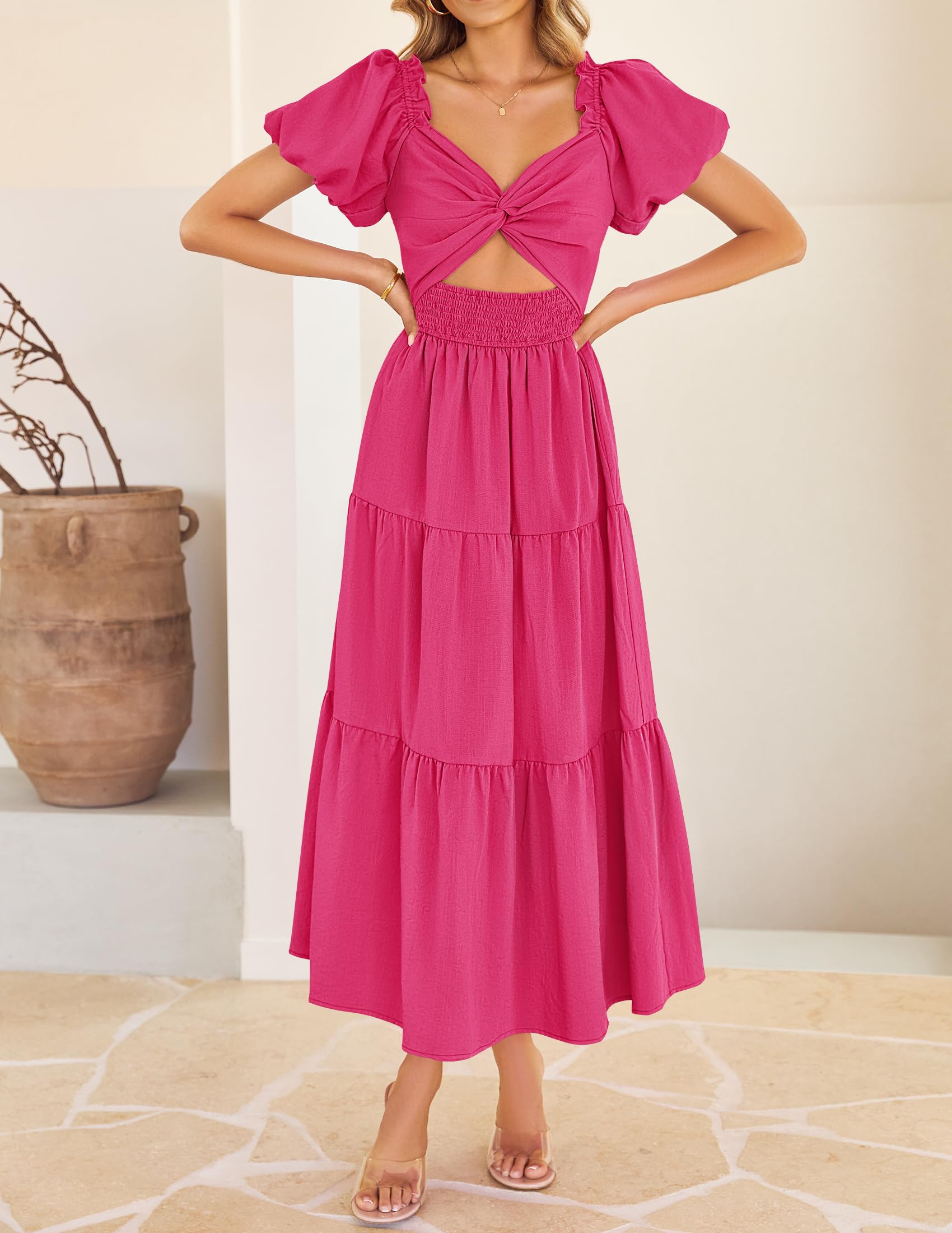 Foto 4 pulgar | Vestido Zesica 2025, Estilo Bohemio, Bordado, Rosa De Vacaciones, Talla L - Venta Internacional.