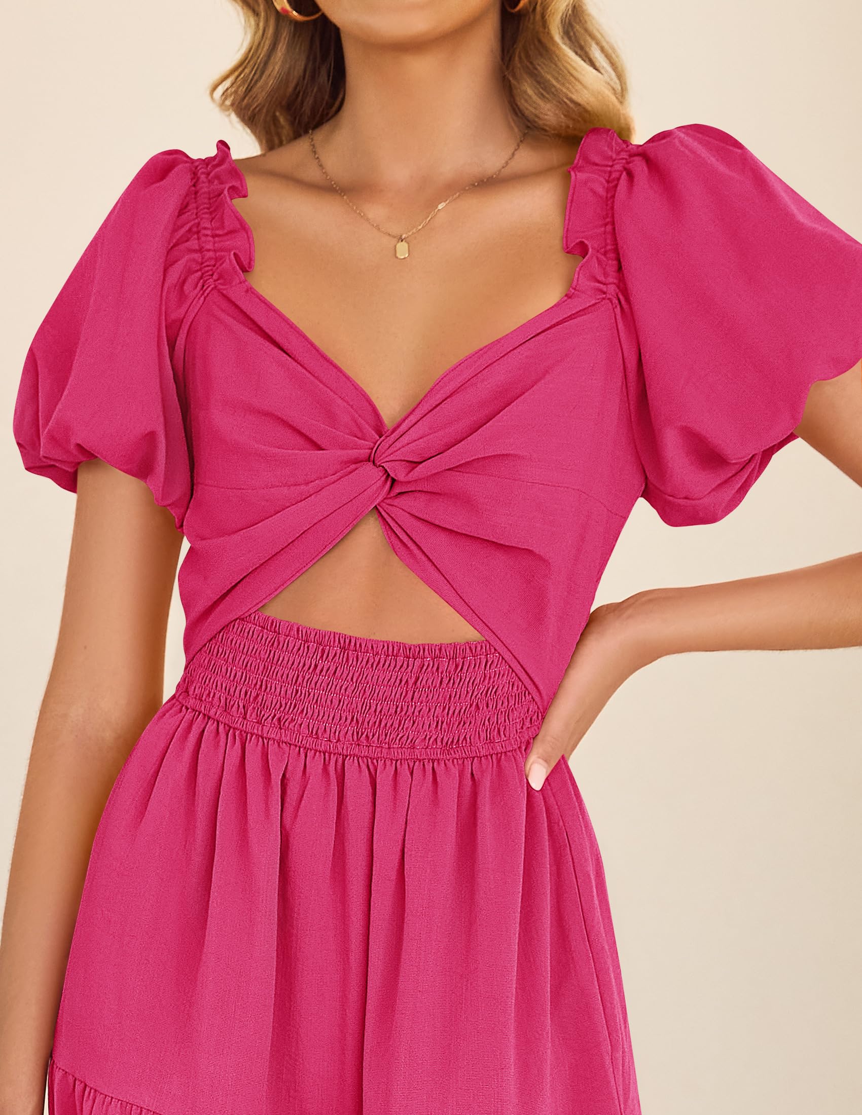 Foto 6 pulgar | Vestido Zesica 2025, Estilo Bohemio, Bordado, Rosa De Vacaciones, Talla L - Venta Internacional.