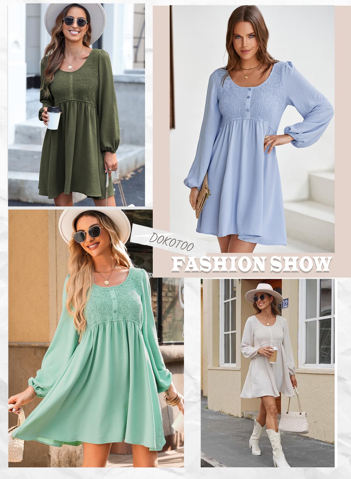Foto 7 pulgar | Vestido Dokotoo 2025 De Primavera Casual De Manga Larga Para Mujer - Venta Internacional.