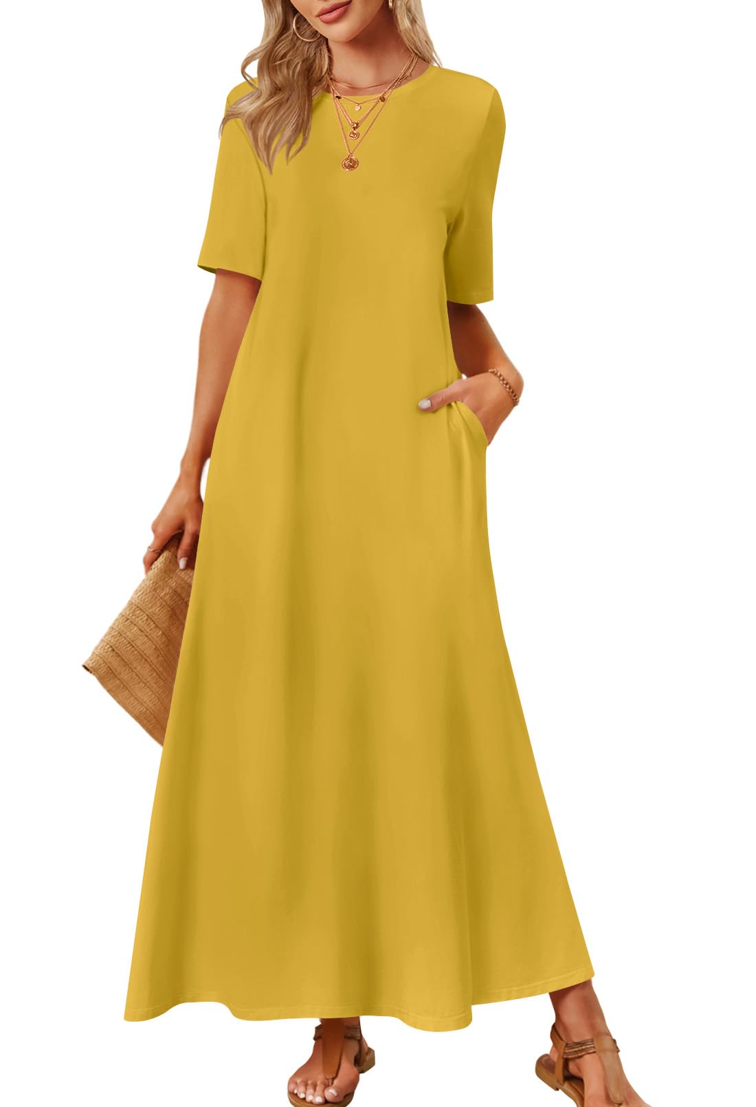 Foto 1 | Vestido Largo Merokeety Para Mujer 2025 Primavera-verano Ginger - Venta Internacional.