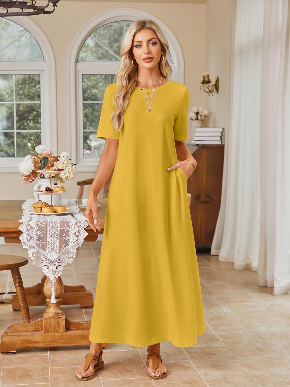 Foto 5 pulgar | Vestido Largo Merokeety Para Mujer 2025 Primavera-verano Ginger - Venta Internacional.
