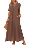 Vestido Largo Merokeety Para Mujer 2025 Primavera-verano Café Xl - Venta Internacional.
