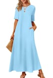 Vestido Largo Merokeety Para Mujer 2025 Primavera-verano Skyblue - Venta Internacional.