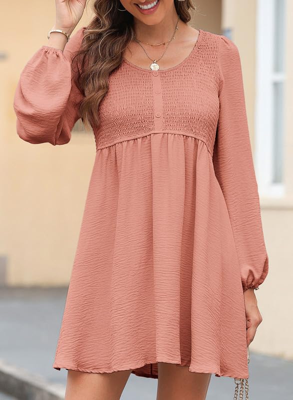 Foto 5 pulgar | Vestido Dokotoo Fashion Spring De Manga Larga Con Cuello Redondo Para Mujer, Rosa - Venta Internacional.