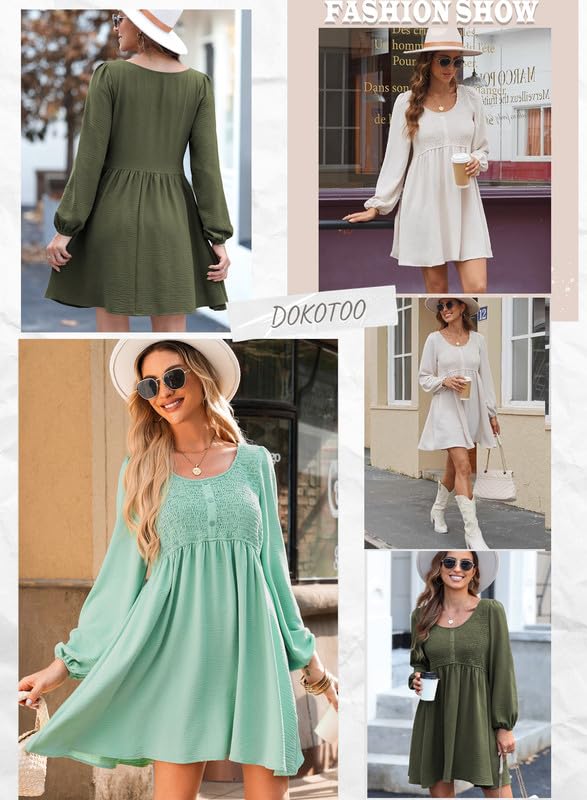 Foto 6 pulgar | Vestido Dokotoo Fashion Spring De Manga Larga Con Cuello Redondo Para Mujer, Rosa - Venta Internacional.