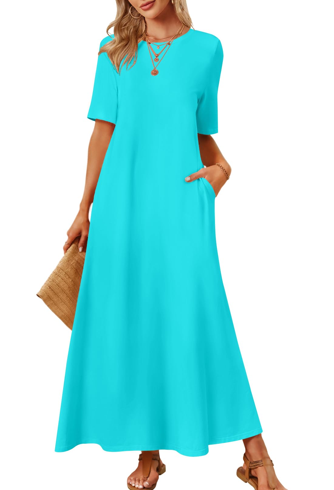 Foto 2 pulgar | Vestido Largo Merokeety Para Mujer 2025, Primavera Y Verano, Color Verde Lago - Venta Internacional.