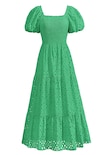 Vestido De Verano Prettygarden 2025 Con Ojales Y Cuello Cuadrado Verde Xxl - Venta Internacional.
