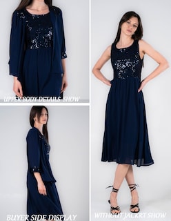 Foto 2 | Vestido Grace Karin Para La Madre De La Novia, Lentejuelas, Azul Marino, S - Venta Internacional.