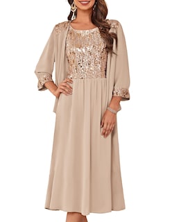 Foto 1 | Vestido Grace Karin, Funda De Lentejuelas Para Mamá Invitada A La Boda, Color Champán S - Venta Internacional.