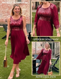 Foto 2 | Vestido Formal Grace Karin 2025 Para Invitada A La Boda Con Chal Rojo M - Venta Internacional.
