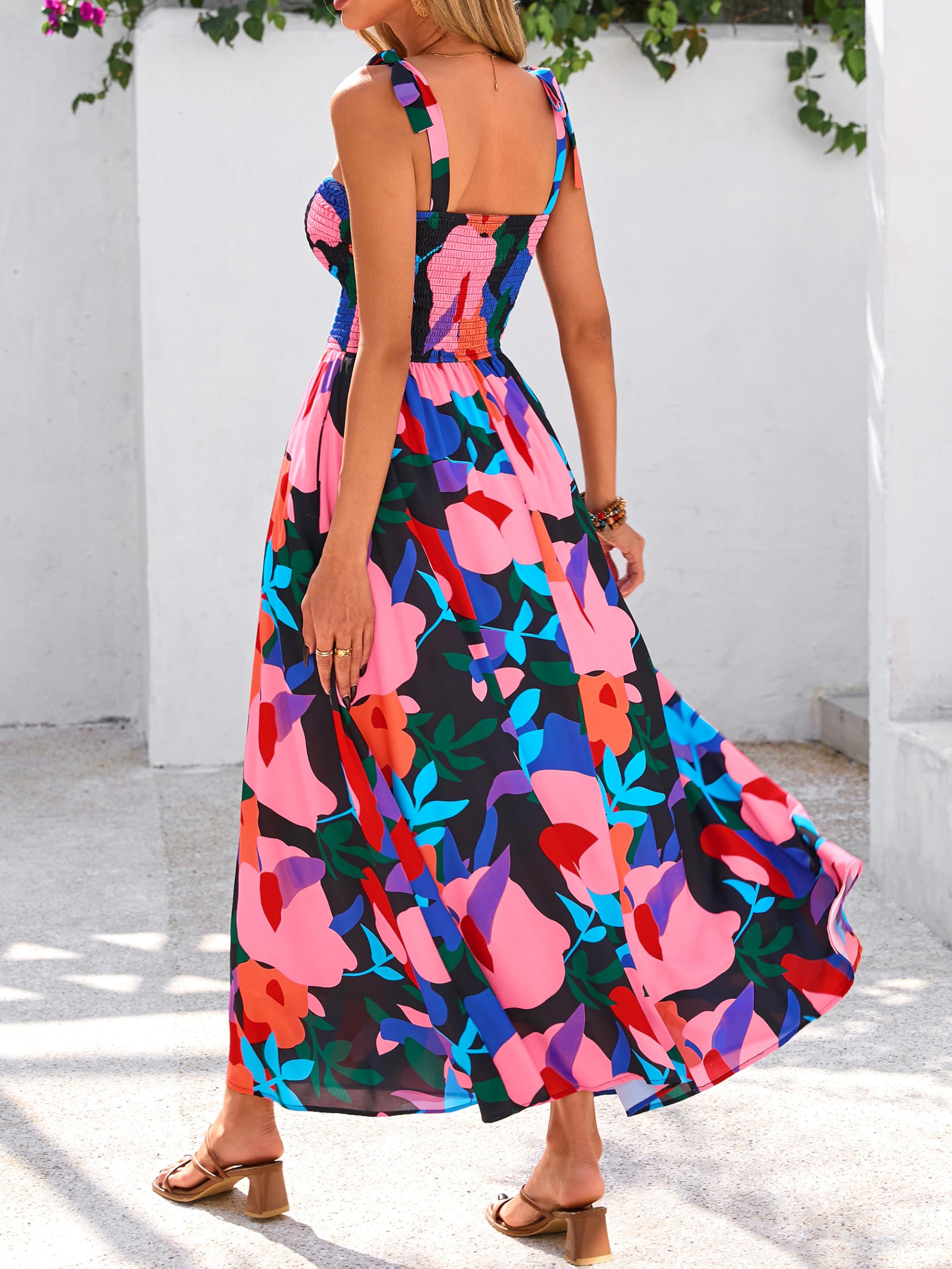 Foto 6 pulgar | Vestido De Verano Prettygarden Maxi Floral Sin Mangas Para Mujer - Venta Internacional.