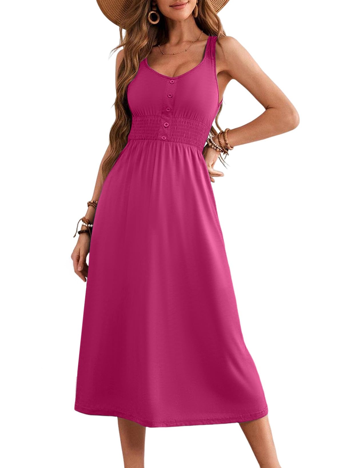Foto 2 pulgar | Vestido De Verano Dokotoo 2025 Para Mujer Sin Mangas Rosy M - Venta Internacional.