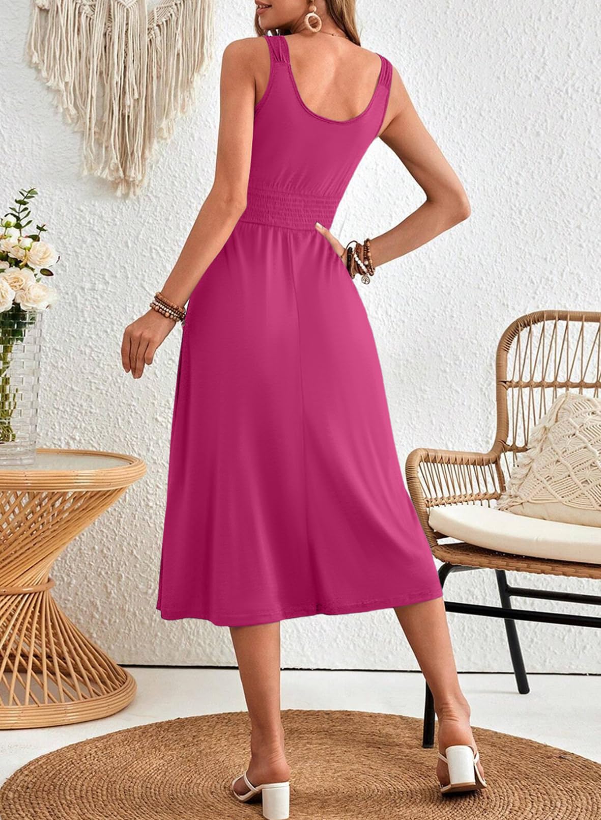Foto 3 pulgar | Vestido De Verano Dokotoo 2025 Para Mujer Sin Mangas Rosy M - Venta Internacional.