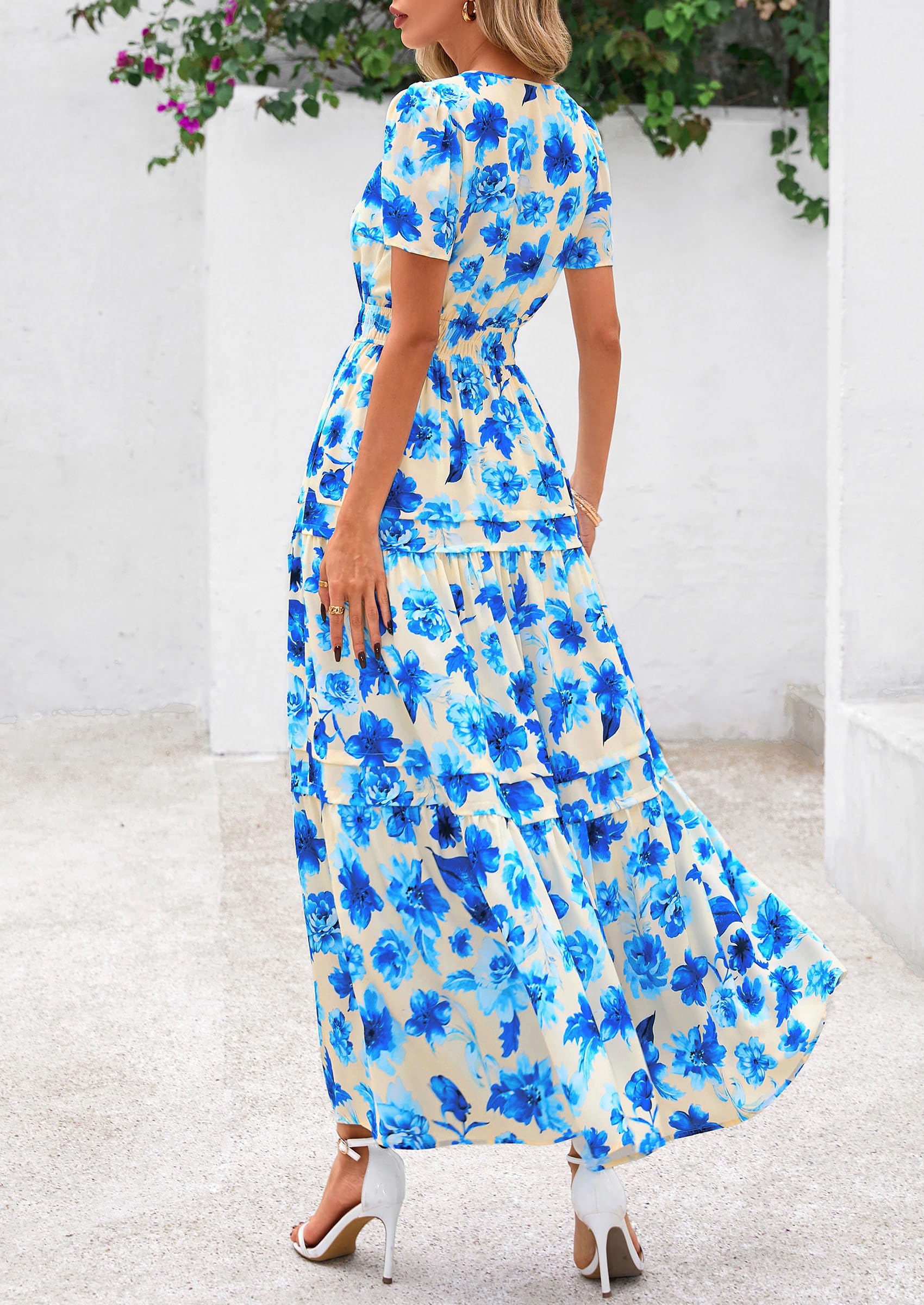 Foto 2 | Vestido Largo Prettygarden Para Mujer Con Estampado Floral Bohemio De Verano De 2025 - Venta Internacional.
