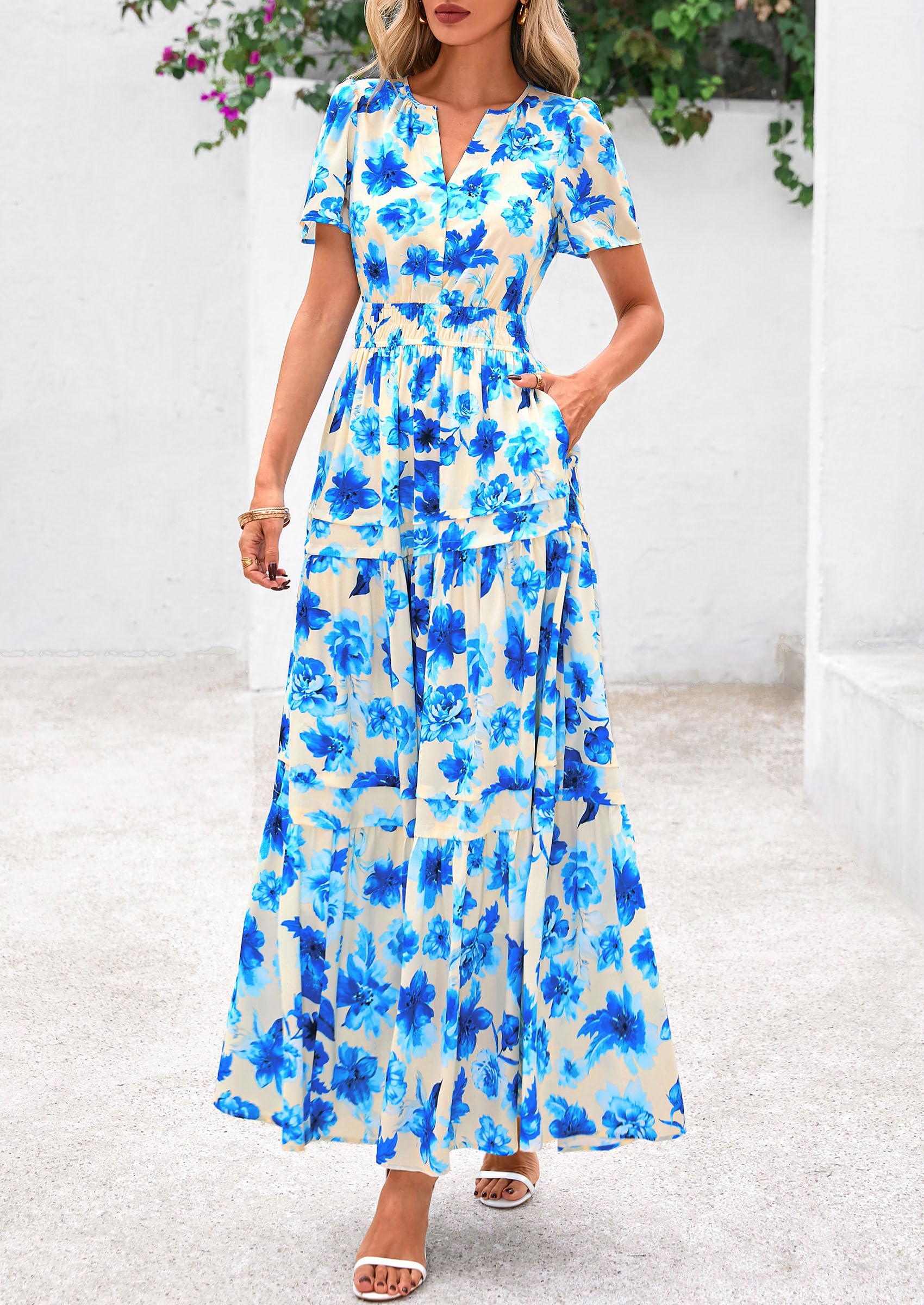 Foto 5 pulgar | Vestido Largo Prettygarden Para Mujer Con Estampado Floral Bohemio De Verano De 2025 - Venta Internacional.