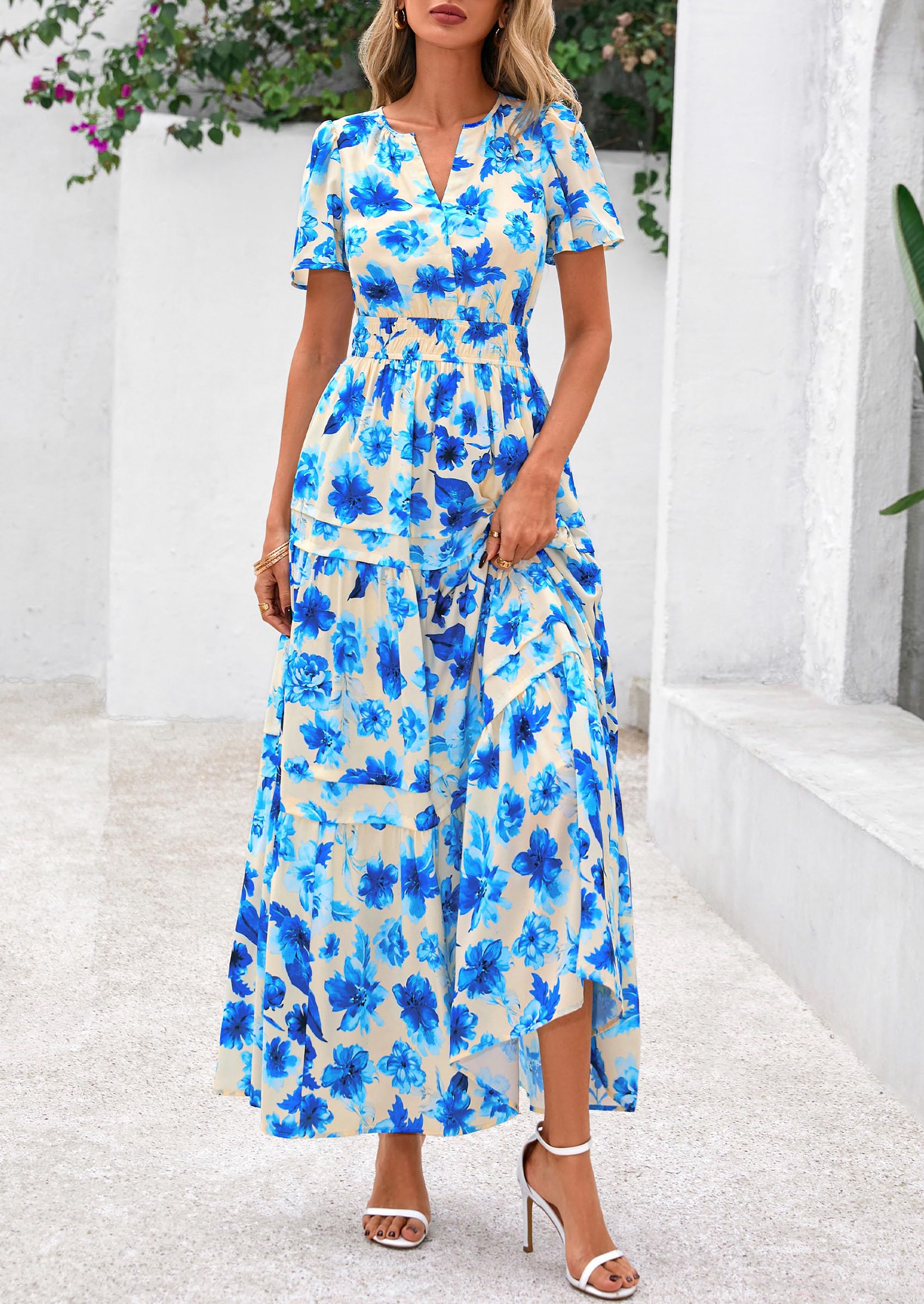 Foto 8 pulgar | Vestido Largo Prettygarden Para Mujer Con Estampado Floral Bohemio De Verano De 2025 - Venta Internacional.